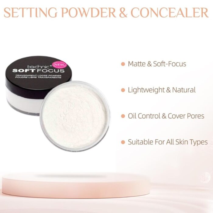 Technic Soft Focus Transparent Loose Finishing Face Powder Setting Fixing Makeup - Image 2
