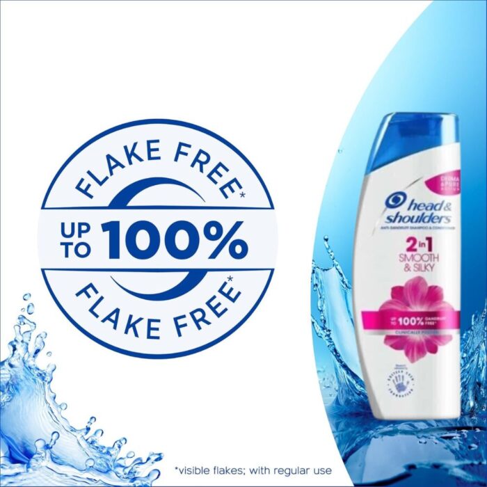 Head & Shoulders Smooth & Silky 2-in-1 Shampoo & Conditioner 450ml - Anti-Dandruff & Frizz Control - Image 4
