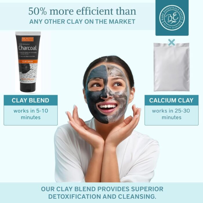 Beauty Formulas Clay Mask with Activated Charcoal 100ml - Image 5