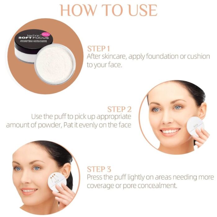 Technic Soft Focus Transparent Loose Finishing Face Powder Setting Fixing Makeup - Image 6