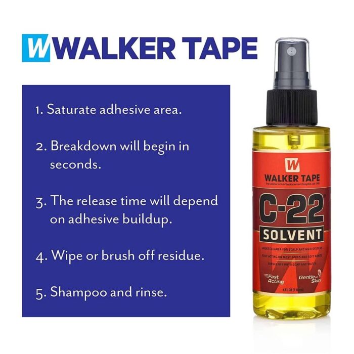 3x Walker Tape C-22 Solvent Wig Adhesive Remover 4fl Oz - Fast-Acting Citrus Solution for Hair Replacement Systems - Image 6