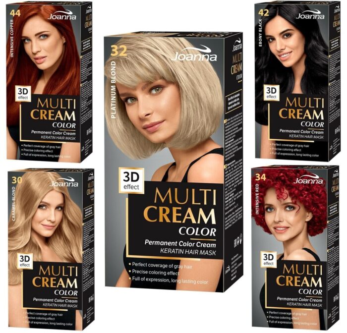 Joanna Multi Cream Permanent Color Cream Hair Dye Colour Cover Gray Hair 19Shade