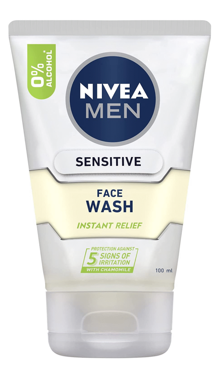 Nivea Men SENSITIVE Face Wash 2x100ml with Chamomile& Vitamin E, 0% Alcohol