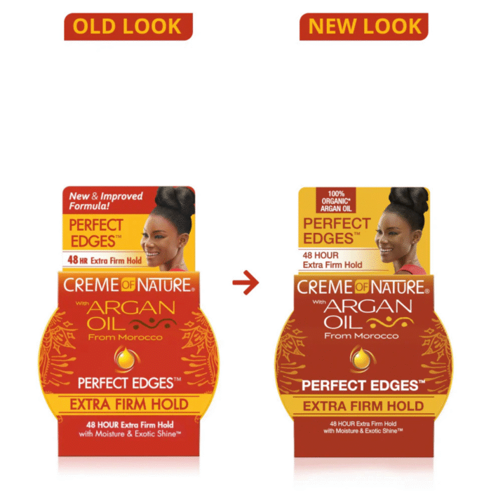Creme of Nature Perfect Edges™ Extra Firm Hold Edge Control – Argan Oil Infused 48-Hour Edge Gel for Stubborn Edges – Moisturizing, Non-Flaking Formula (2.25 oz / 64 g) - Image 2