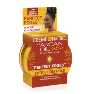 Creme of Nature Perfect Edges™ Extra Firm Hold Edge Control – Argan Oil Infused 48-Hour Edge Gel for Stubborn Edges – Moisturizing, Non-Flaking Formula (2.25 oz / 64 g)