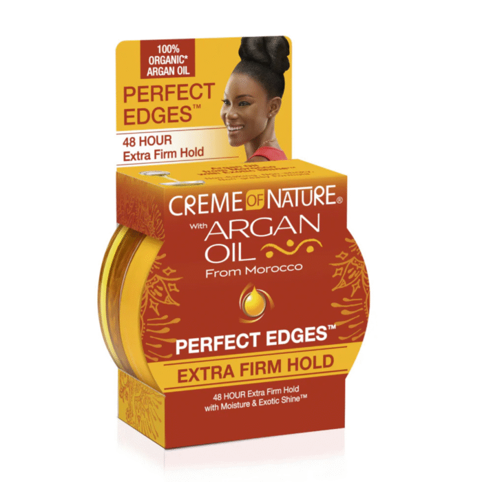 Creme of Nature Perfect Edges™ Extra Firm Hold Edge Control – Argan Oil Infused 48-Hour Edge Gel for Stubborn Edges – Moisturizing, Non-Flaking Formula (2.25 oz / 64 g)