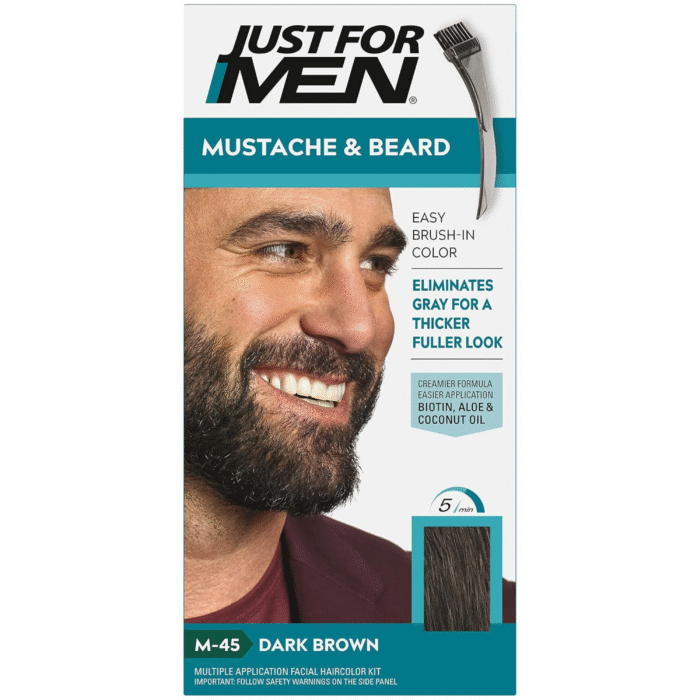 JUST FOR MEN Color Gel Mustache & Beard – Dark Brown M-45 | Pack of 12