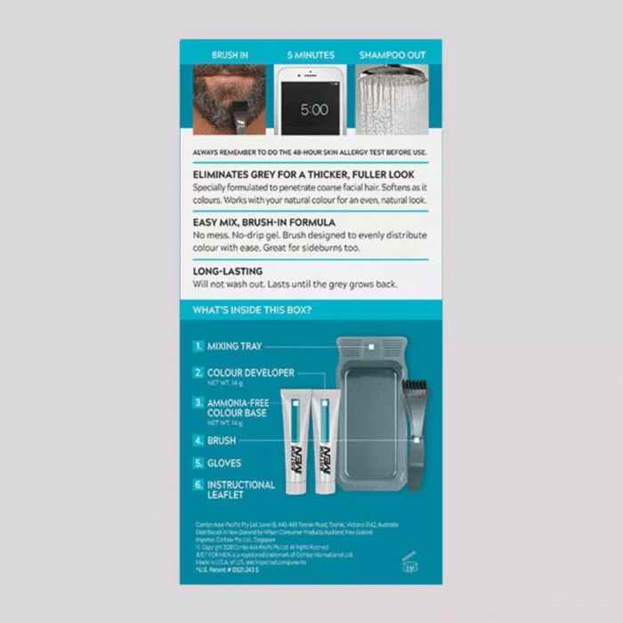 Just For Men Moustache & Beard Dye | Instant Grey Coverage for a Fuller, Natural-Looking Beard - Image 2