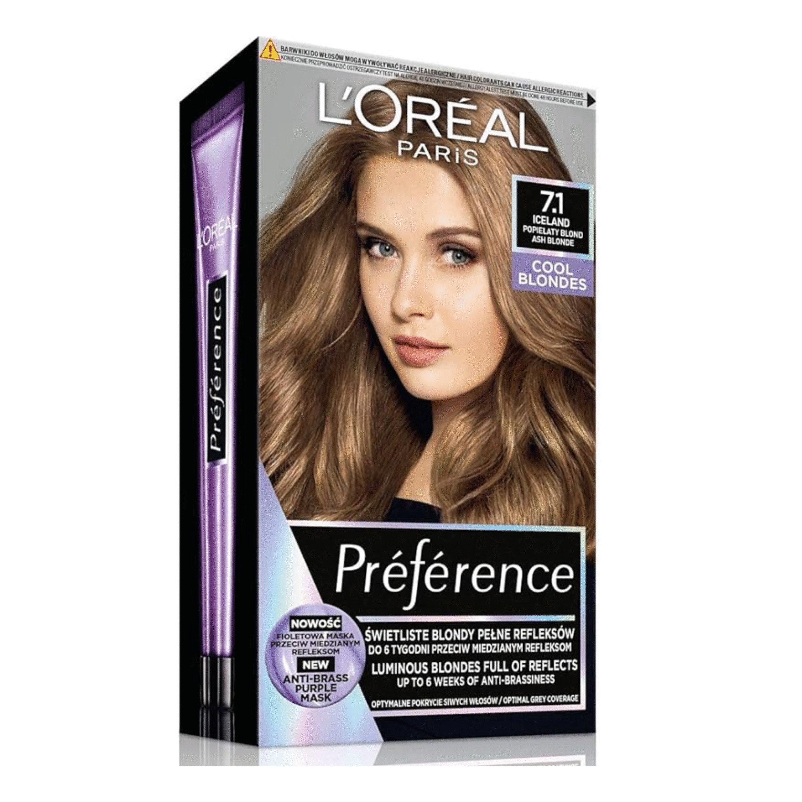 Loreal Paris Preference Hair Color 7.1 Iceland Ash Blonde Hair Dye