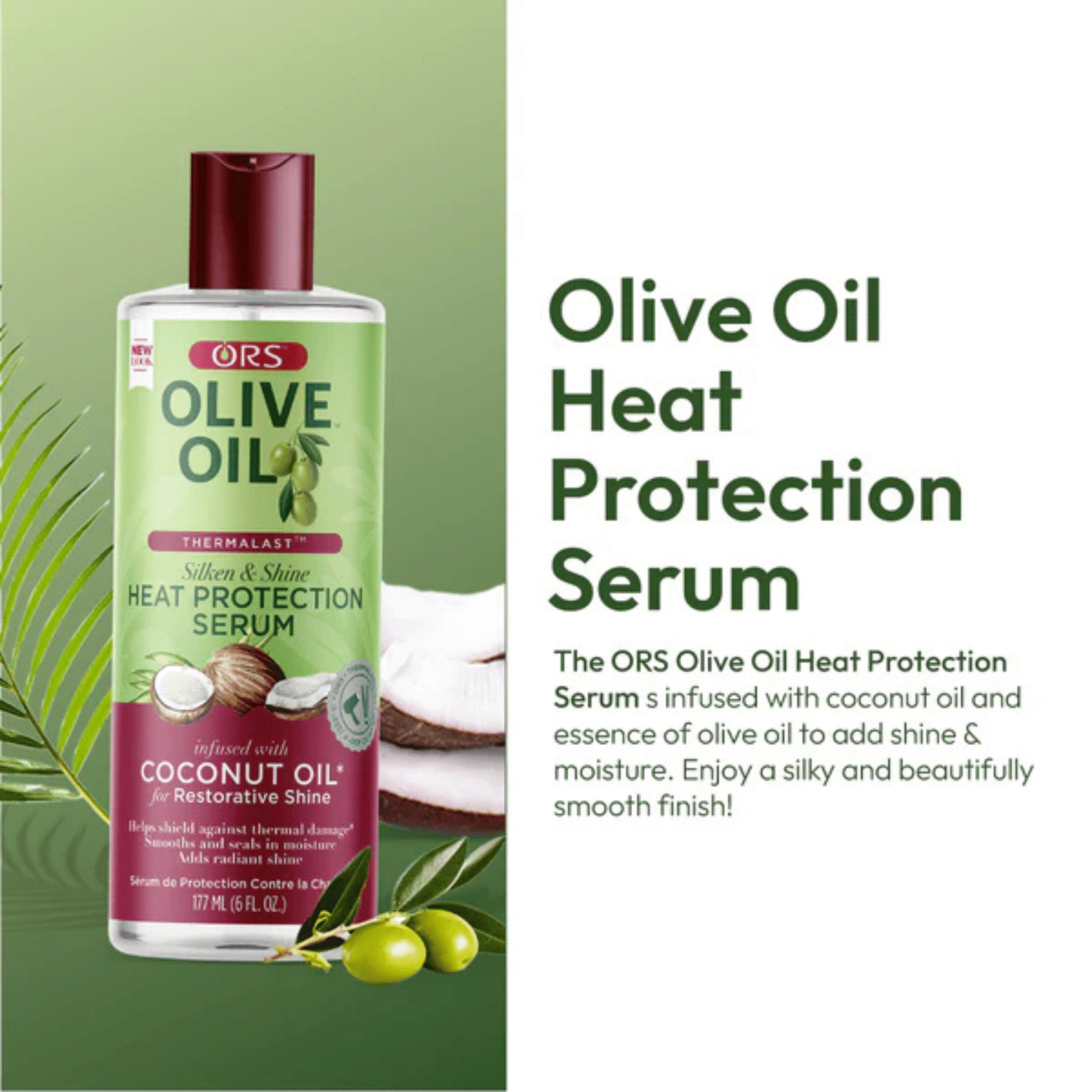 ORS Olive Oil Heat Protection Hair Serum 5.0oz - Image 3