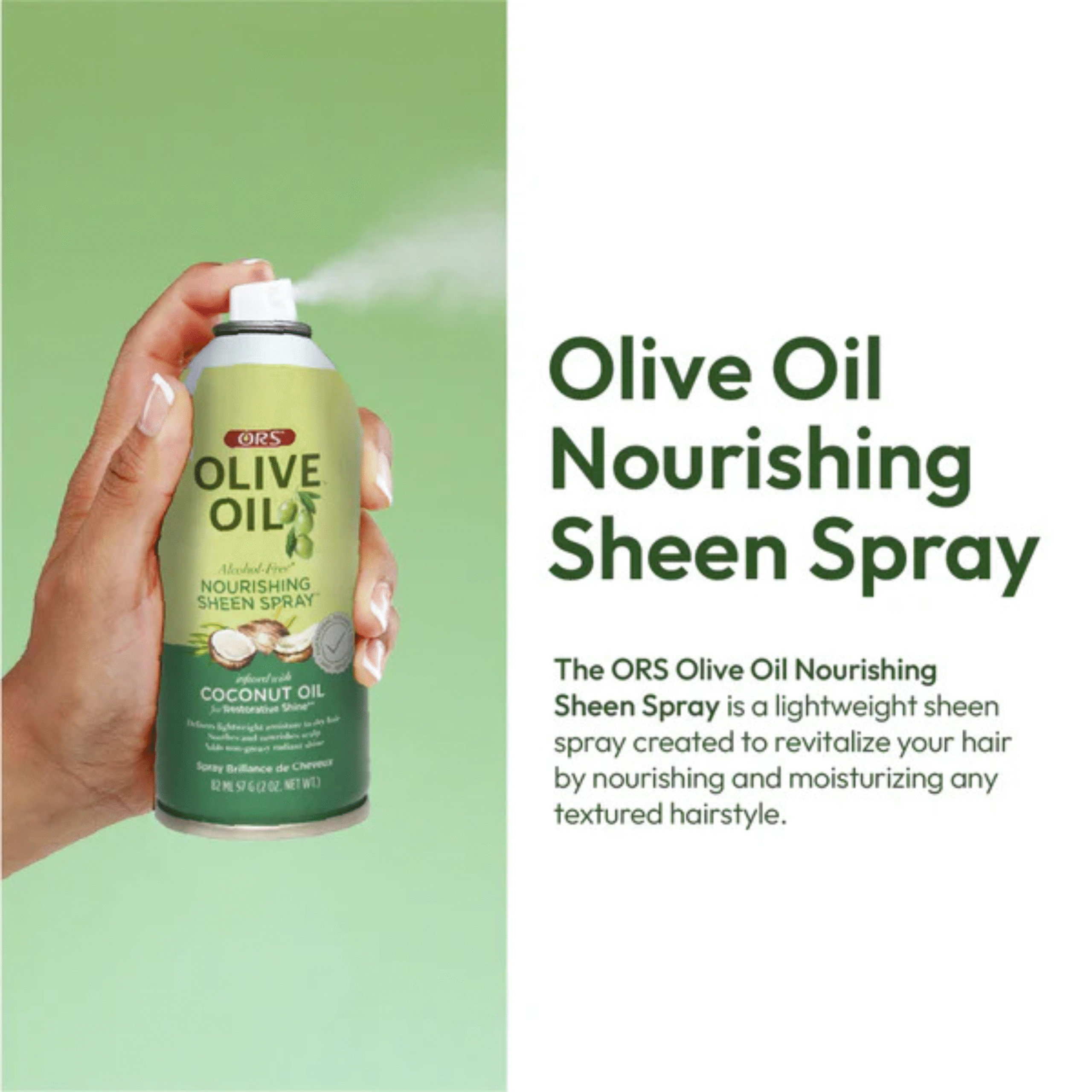 ORS Olive Oil Nourishing Sheen Spray with Coconut Oil 2.0oz - Image 5
