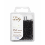 Lily Collection 100-Piece Waved Pins 45mm Black