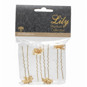 Lily Premium Collection Elegant Gold Flower Hair Pins