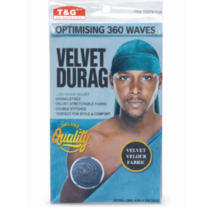 T & G Optimising 360 Waves Velvet Durag Turquoise Blue | UK