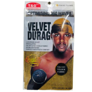 T & G Optimising 360 Waves Velvet Durag BLue
