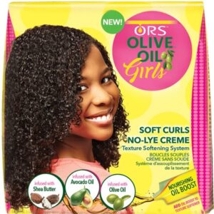 ORS Olive Oil Girls Soft Curls No Lye Texture Softening System for afro hair