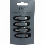 T&G Collection 4-Piece Black Snap Hair Clips
