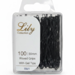 Waved Hair Grips 55mm Black Bobby Pins 100Pcs