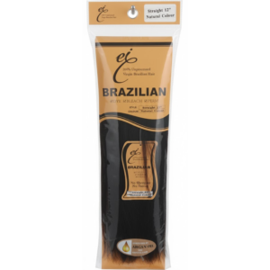 EJ 100% Unprocessed Virgin Brazilian Hair - 12 Inch Straight (Natural Color)