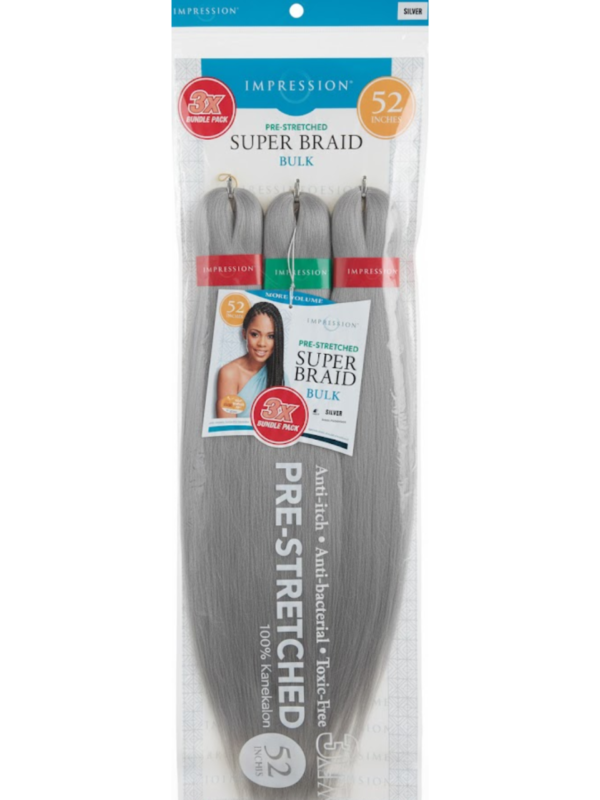 Impression Pre-Stretched Super Braid 52" Bulk - 3X More Volume (Silver)