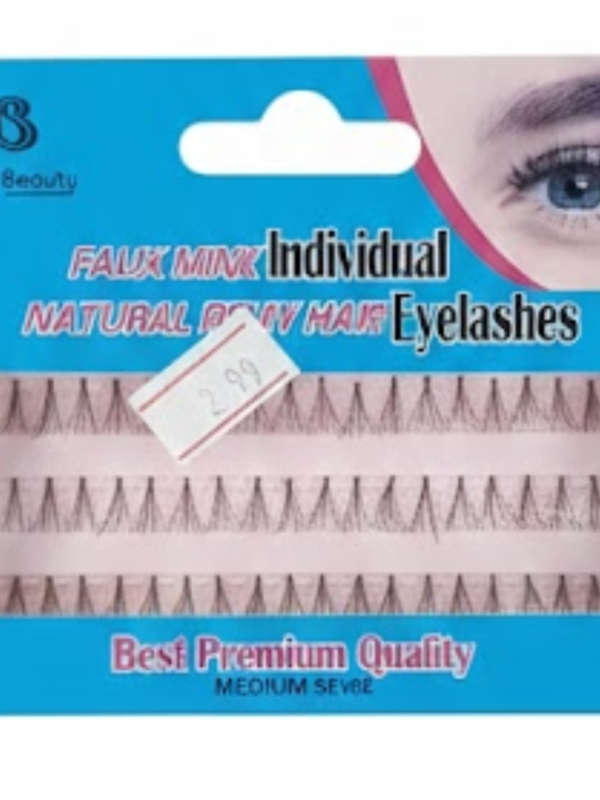 Star Beauty Faux Mink Individual Natural Remy Hair Eyelashes – Premium Quality (Medium SE102)