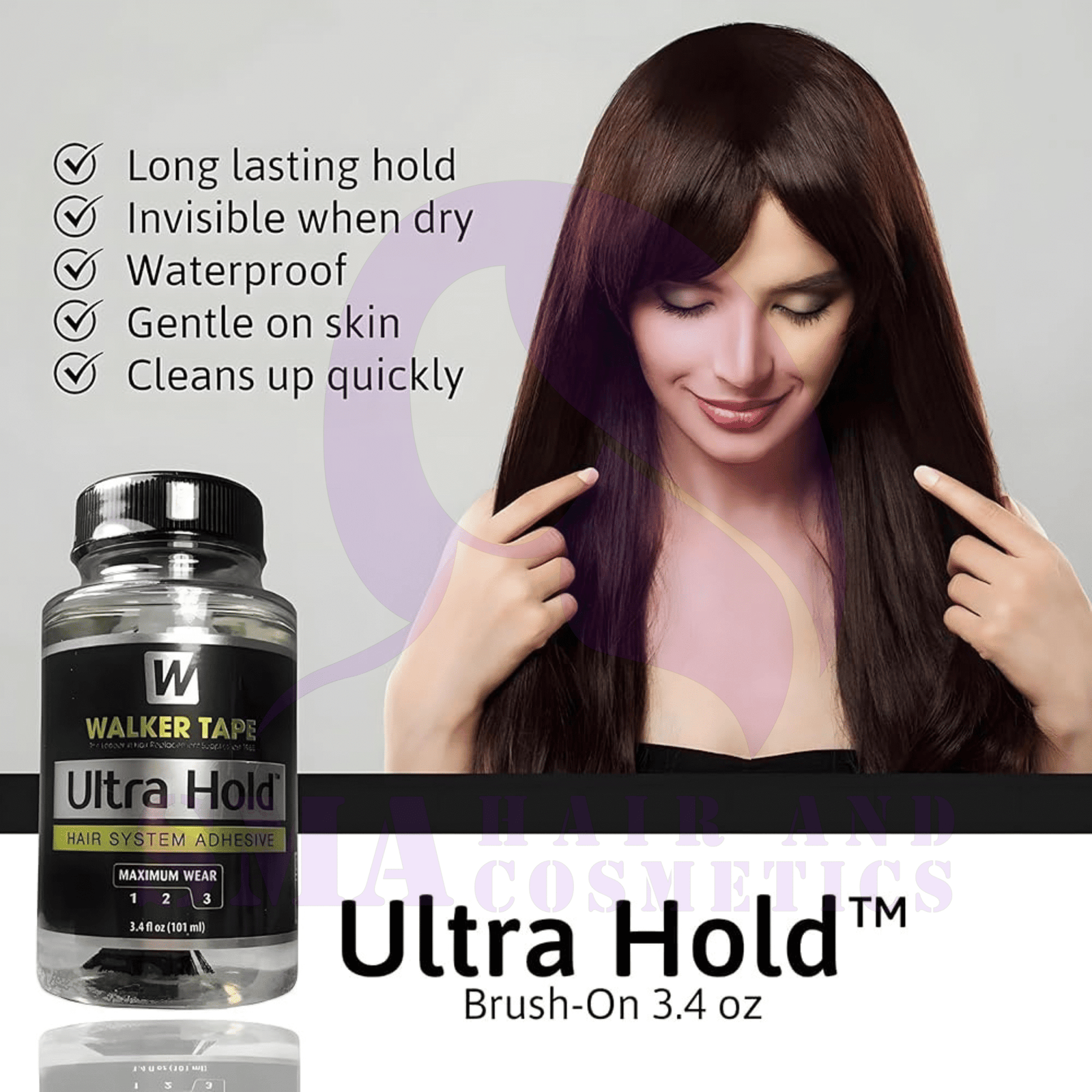 Walker Tape Ultra Hold Lace Wig Adhesive 3.4 oz Brush-On - Image 3
