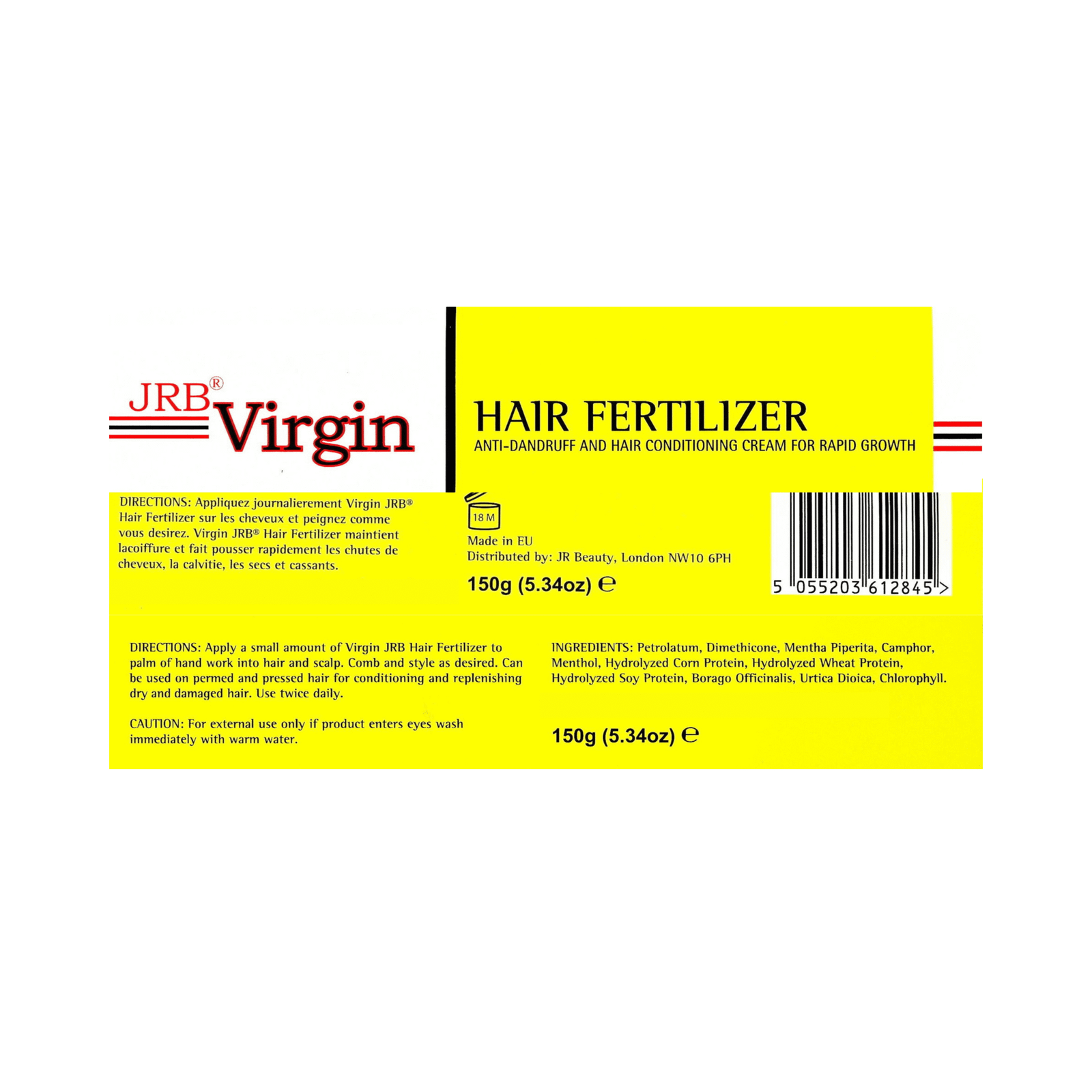 JRB Virgin Hair Fertilizer Herbal Anti-Dandruff & Hair Growth Cream150ml