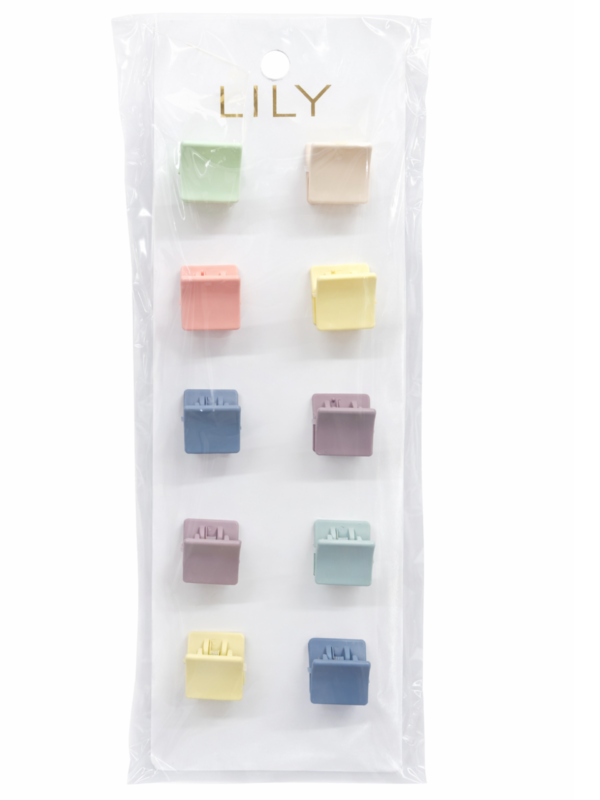 Lily Mini Square Hair Claw Clips 10 pices