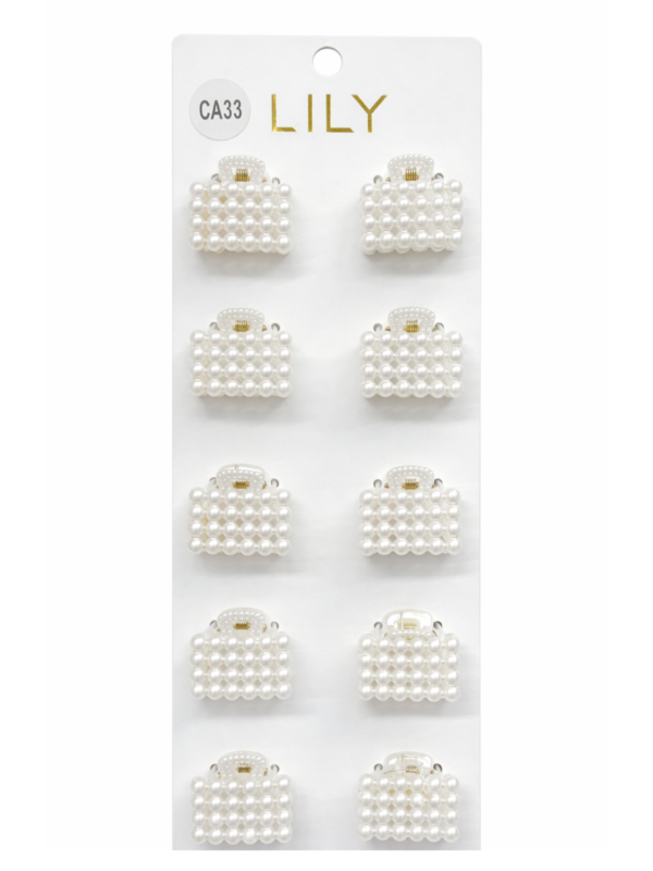 Lily Small Pearls Acrylic Hair Claw Clips Small Size