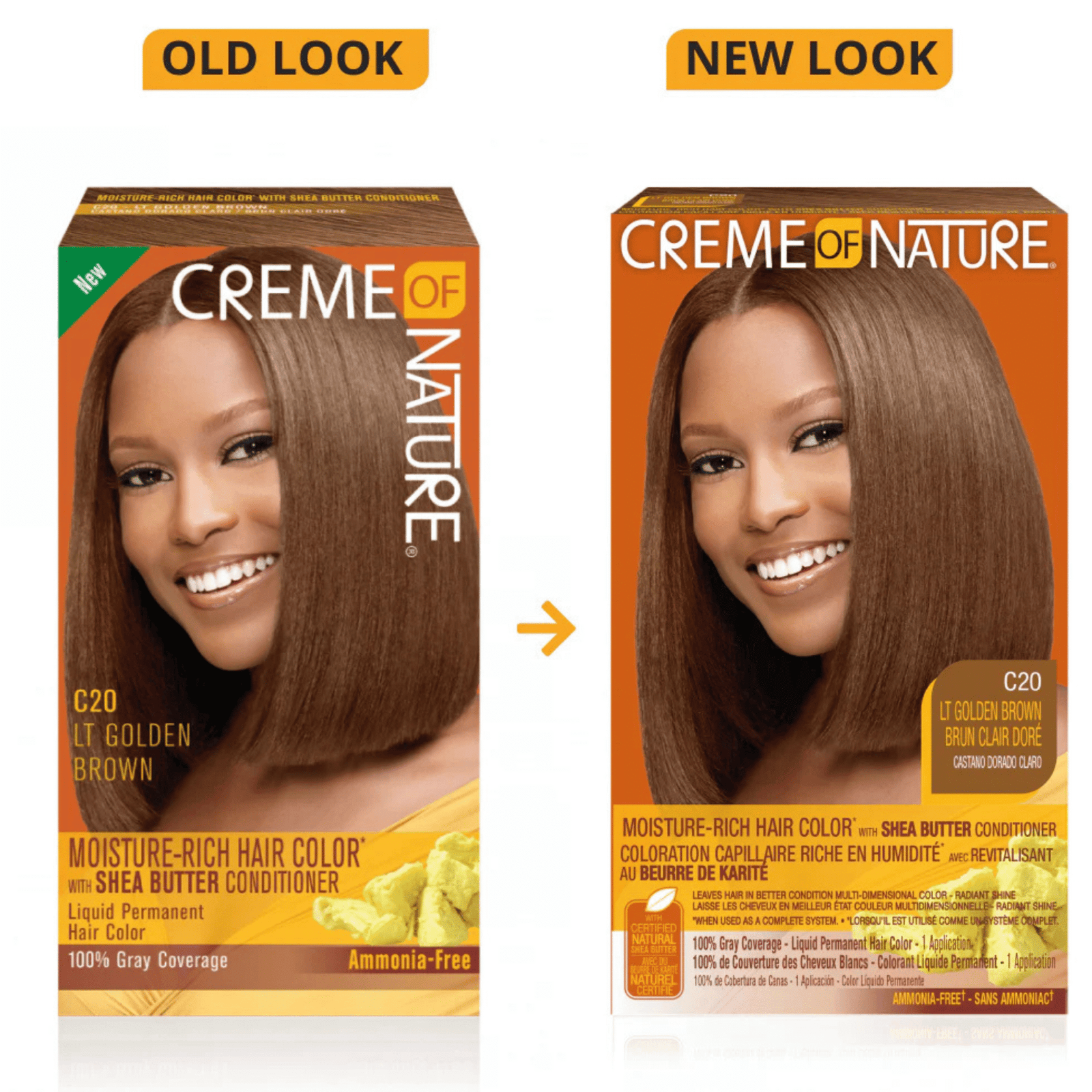 Creme of Nature Hair Color with Shea Butter Conditioner C20 Light Golden Brown - Image 2