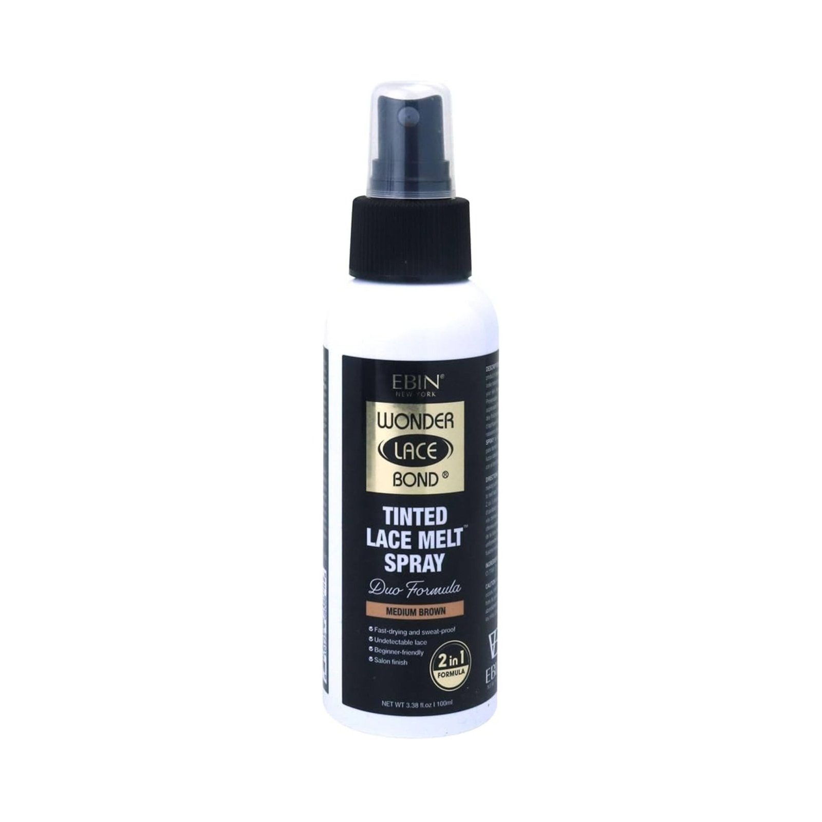 EBIN New York Wonder Lace Bond Tinted Lace Melt Pump Spray Medium Brown 100ml