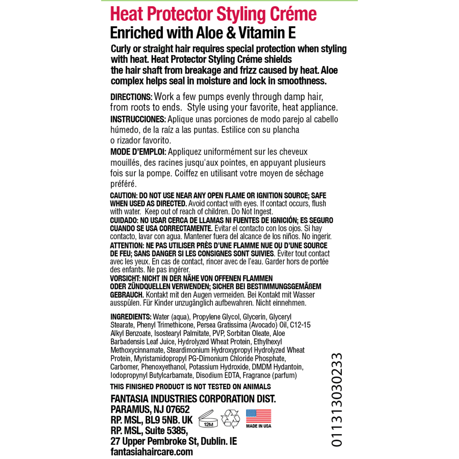Fantasia Heat Protector Styling Crème Pump 6oz - Image 2