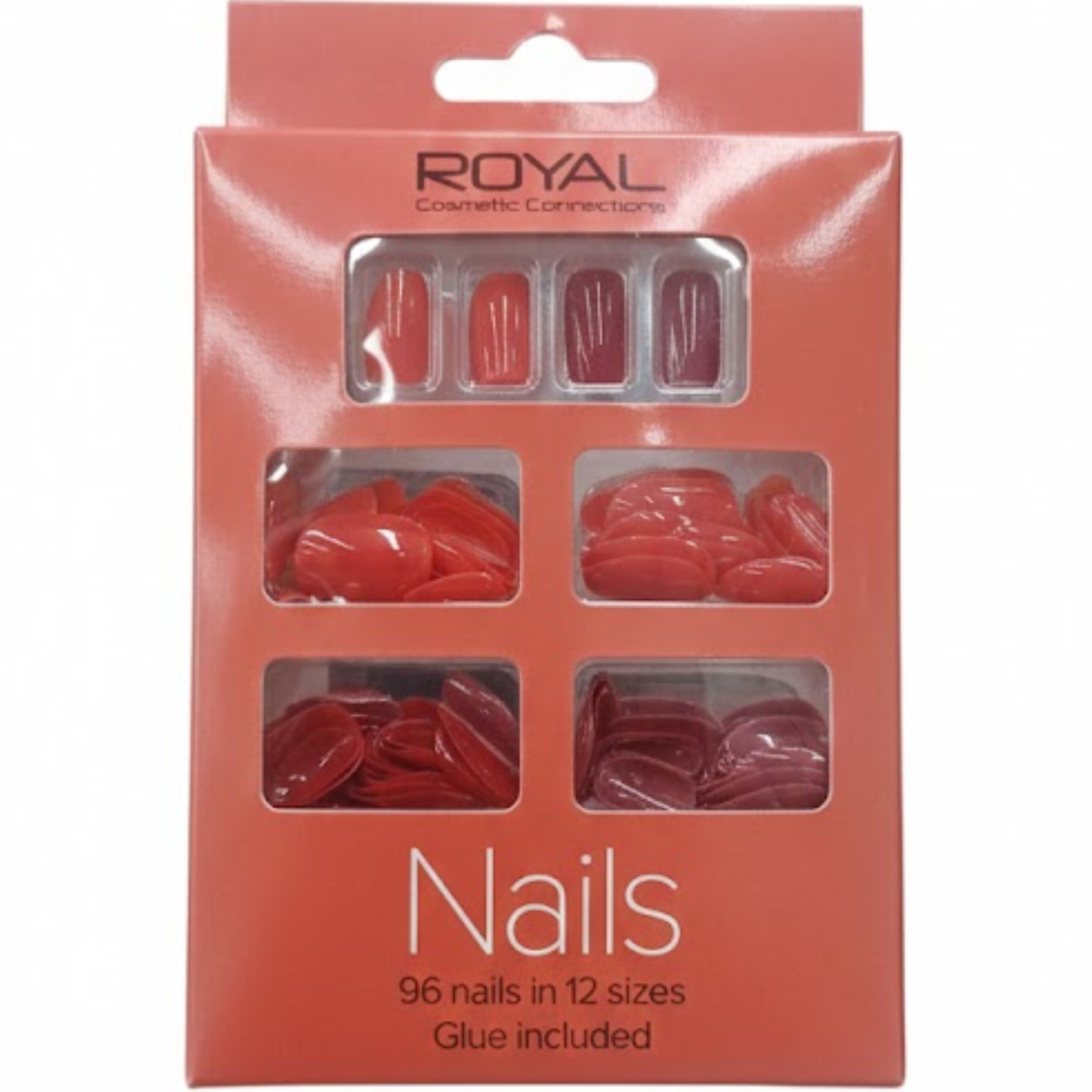 Royal Cosmetic Red & Coral Press-On Nails 96pcs
