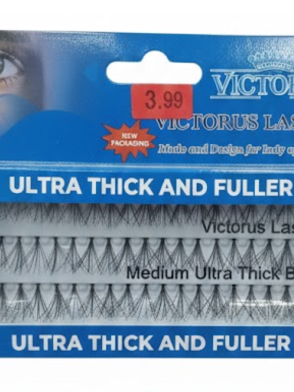 Victorus Lashes Ultra Thick and Fuller Individual Eyelashes – Medium Ultra Thick Black