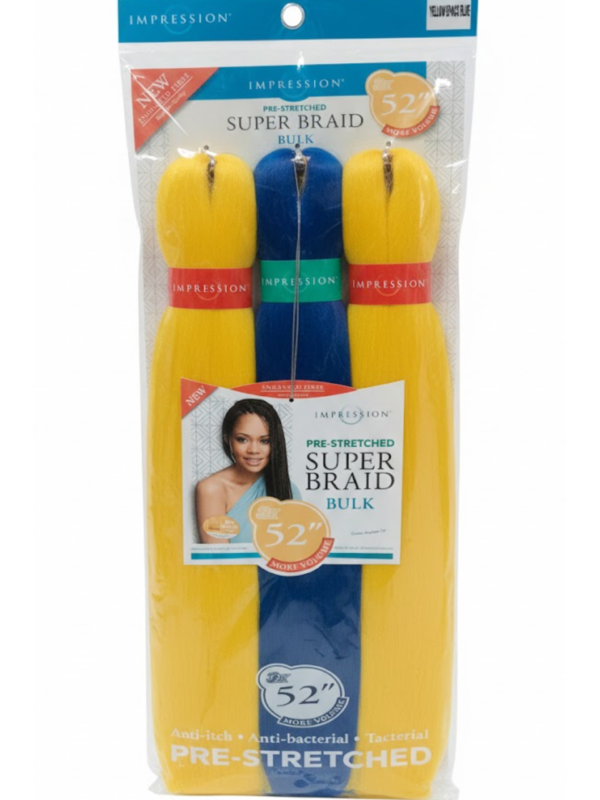Impression Pre-Stretched Super Braid 52" Bulk - 3X More Volume (Yellow & Blue)