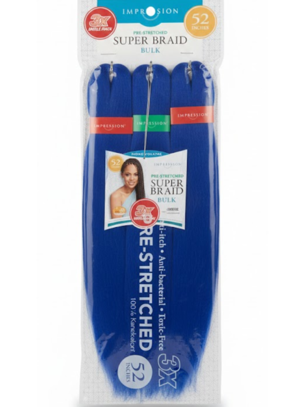 Impression Pre-Stretched Super Braid 52" Bulk - 3X More Volume (Royal Blue)