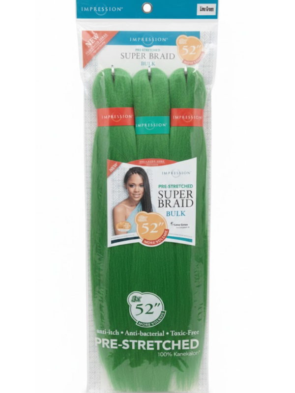 Impression Pre-Stretched Super Braid 52" Bulk - 3X More Volume (Lime Green)