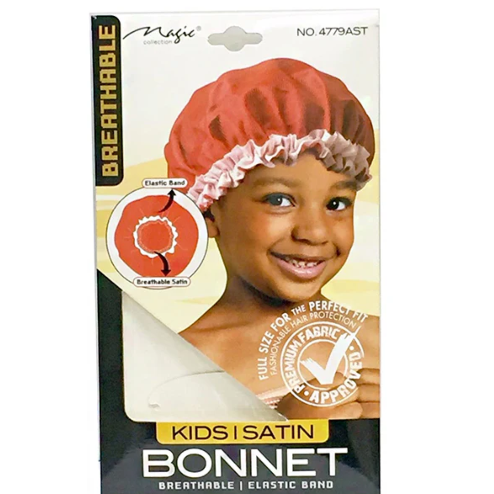 Magic Collection Kids Satin Bonnet White