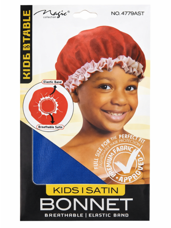 Magic Collection Kids Satin Bonnet Blue