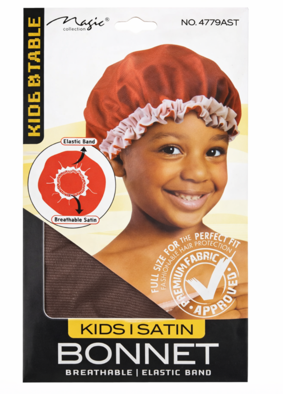 Magic Collection Kids Satin Bonnet Brown
