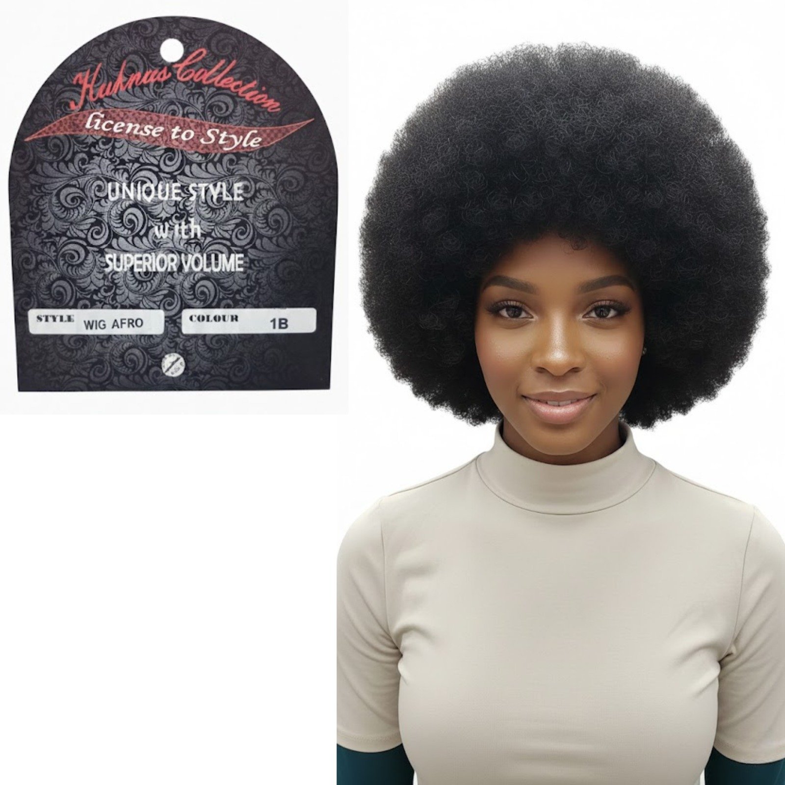 Kuknus Collection Style Wig Afro Color 1B