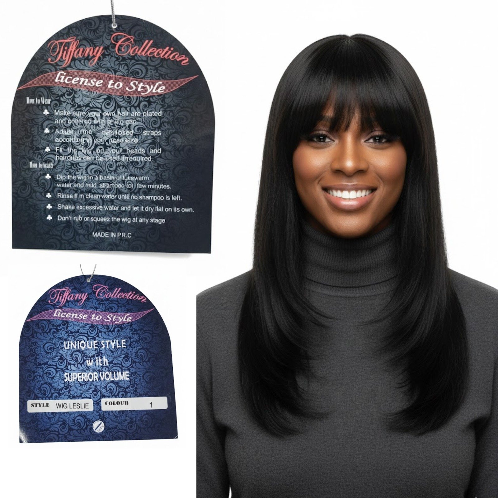 Tiffany Synthetic Wig Leslie Black