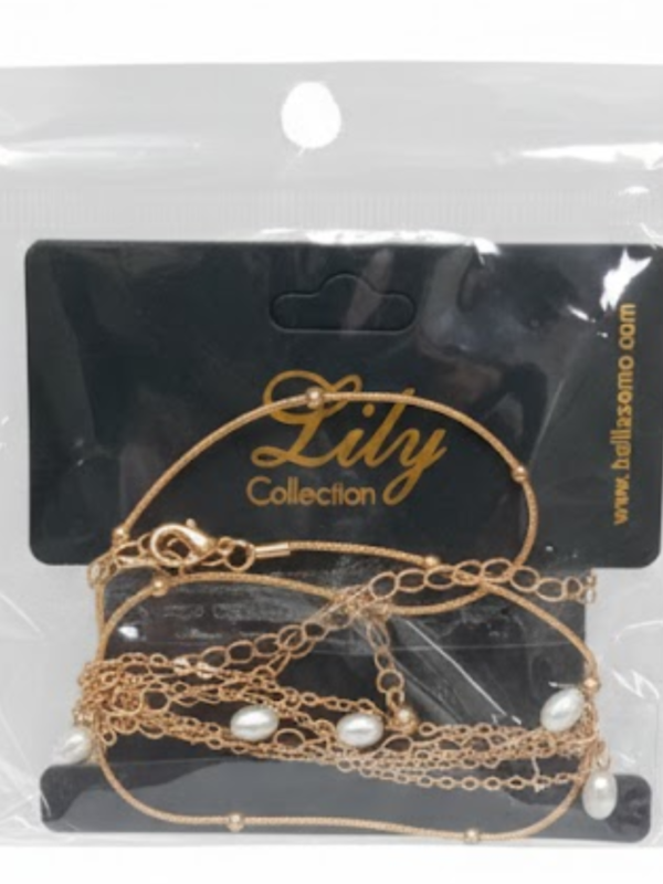 Lily Collection Elegant Gold-Tone Layered Chain Necklace