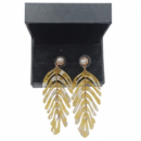 Bohemian Amber Gold Leaf Drop Earrings