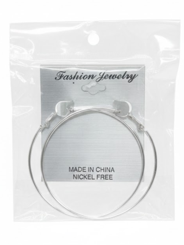 Classic Large Silver-Tone Smooth Hoop Earrings
