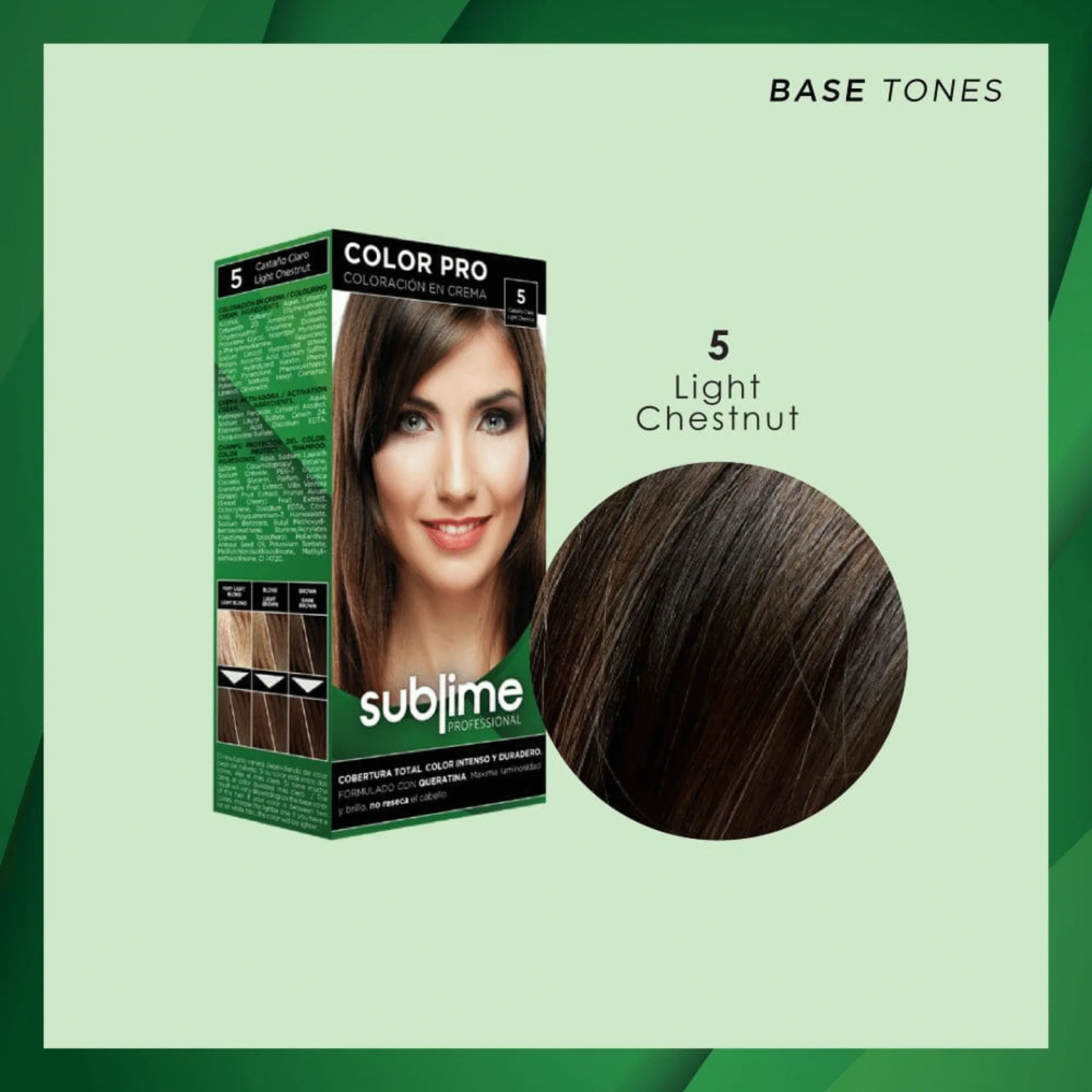 Sublime Professional Home Hair Dye Kit Light Brown 80ml